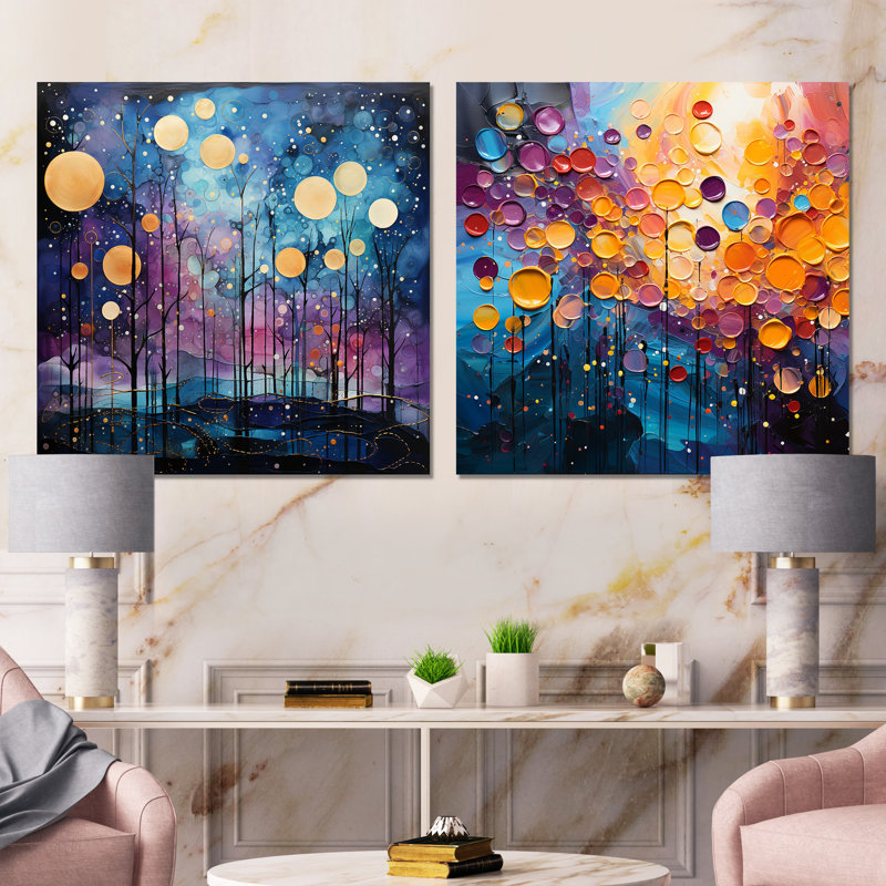" Monochrome Medley " 2 - Pieces, 30" H x 61" W, Wrapped Canvas