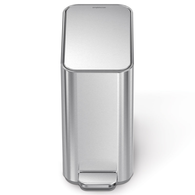 Simplehuman 5 Liter / 1.3 Gallon Slim Steel Step Trash Can, Brushed