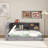 Wood  Platform Bed With Storage Headboard, Shelves And 2 Drawers,-1768264089-1768264094