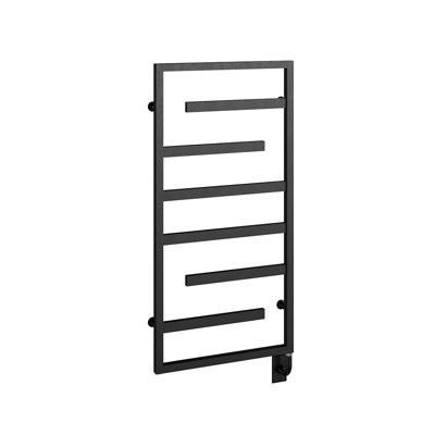 23.5"x47.5" Vasto Wall Mounted Electric Hardwired Towel Warmer - Matte Black, Fluid Filled, Includes Programmable Smart Switch, Lifetime Warranty