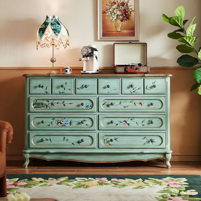 Armoire d'appoint verte et bois manufacturé vert