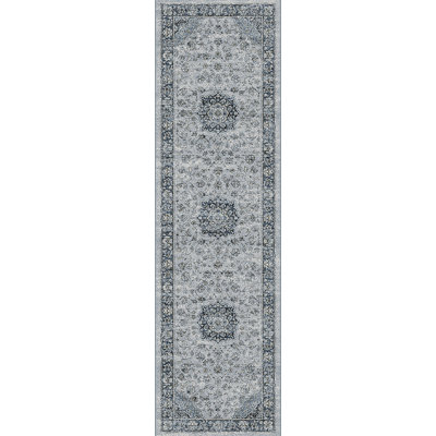 Tapis oriental argent / bleu