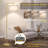 Floor Lamp For Living Room With 3 Color Temperatures Standing Lamp With Adjustable Beige Linen Lampshade Tall Lamps For Bedroom Office Classroom Dorm Room, 9W LED Bulb Included, Gold-1456066860