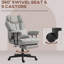 Chaise de bureau, couleur grise. Capacité de 400 lb. Soutien lombaire et repose-pieds. Fonction d'inclinaison pivotante à 360 °. Fauteuil ergonomique réglable Big Tall By, 400 lb, gris, repos, microfibre, support, inclinable,