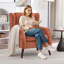 Élégant fauteuil d'appoint à oreilles avec accoudoirs droits contemporains-1099541434
