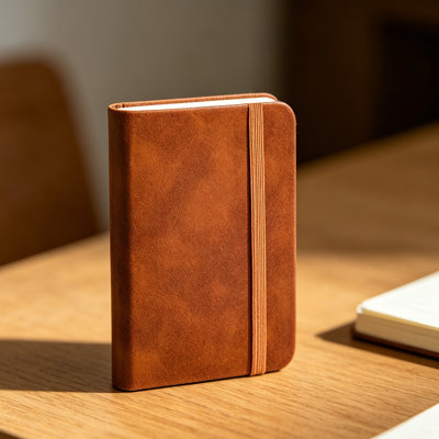 Schedule book A7 English Schedule Notebook Portable Small Notebook Colorful Starlight Leather Planner Journal