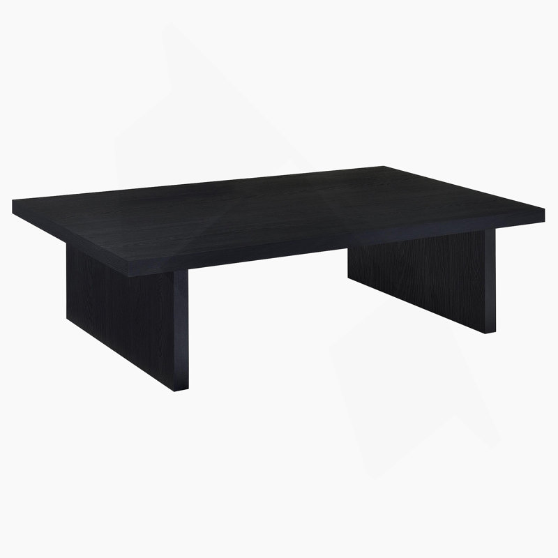 Table basse rectangulaire noire en stratifié