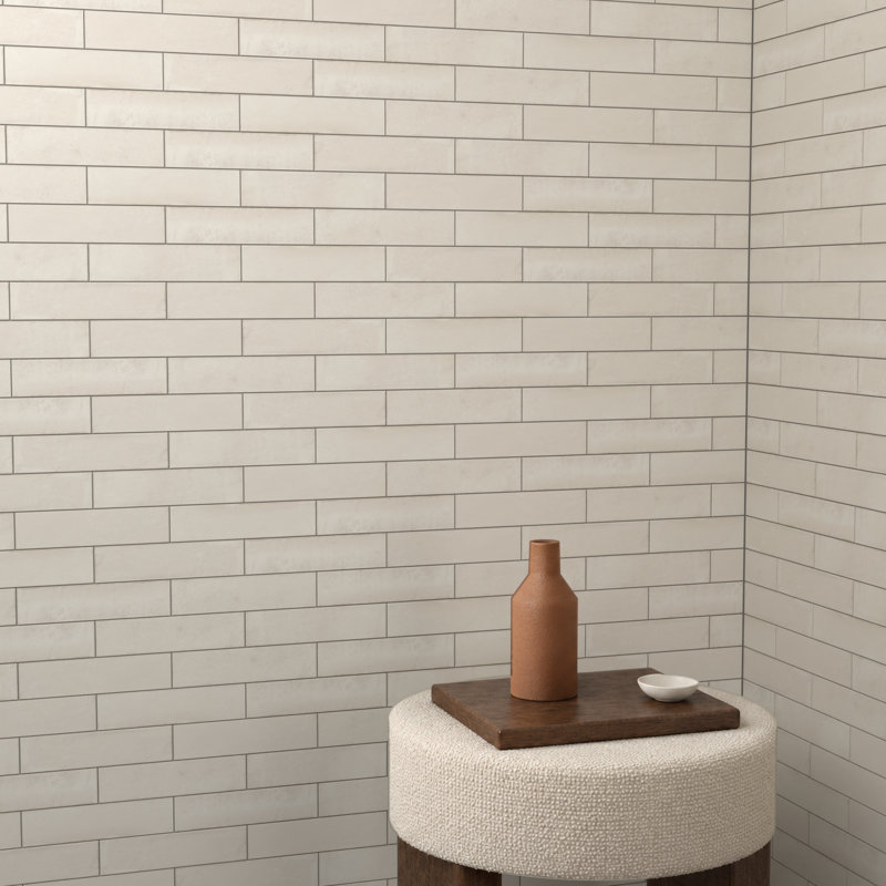 Carreau de sol et de mur en porcelaine 2,5 x 10 Terra Dune Matte Subway, Dune