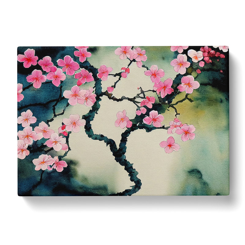 Cherry Blossom Watercolour Flowers Vol.5 - Wrapped Canvas