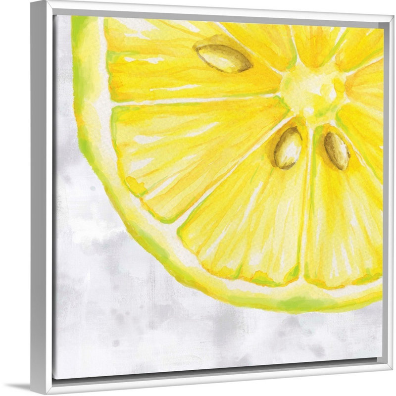 « Fruit II » par Eva watts, reproduction d’art sur toile, H 14 po x l 14 po x P 1,75 po, Cadre blanc