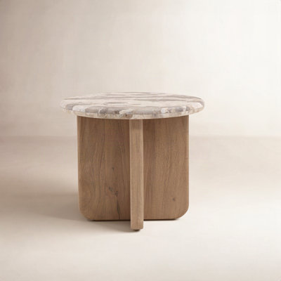 24" Genuine Marble End Table