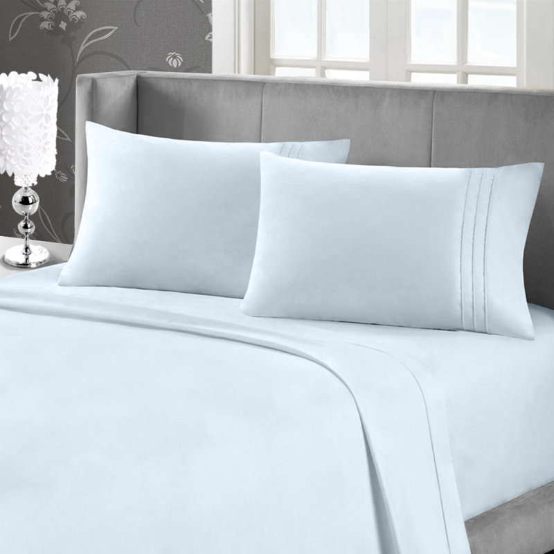 Ensemble de draps en microfibre Casden, Grand, Bleu givré