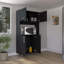 Armoire de cuisine à double porte, quatre pieds et trois tablettes-1878377398