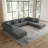 Seemab 160.8" W Upholstered Corduroy Modular Sectional with Removable Ottomans-605420378