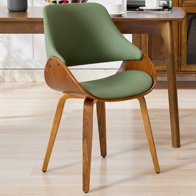 Modern Faux Leather Upholstered Wood Home Office Desk Chair Computer Chair