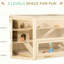Cage à hamster en bois à 3 niveaux avec balançoires à bascule, bouteille d'eau, centre d'activités et intérieur spacieux pour les petits animaux de compagnie