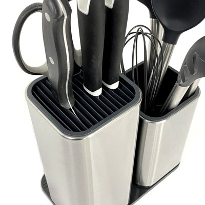 Stainless Steel Square Utensil Crock
