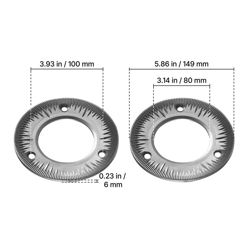2PCS Grinding Sheets for Electric Grain Mill Grinder, Cast Iron Dry Grinding Discs, Replacement Grinding Plates Compatible with HN-2200, HN-3000 Corn Spice Mill Grinder
