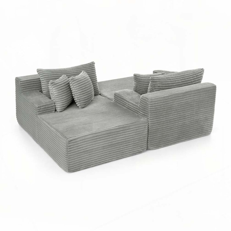 2-Seaters Sofa,Chaise Lounge Sofa, Gray