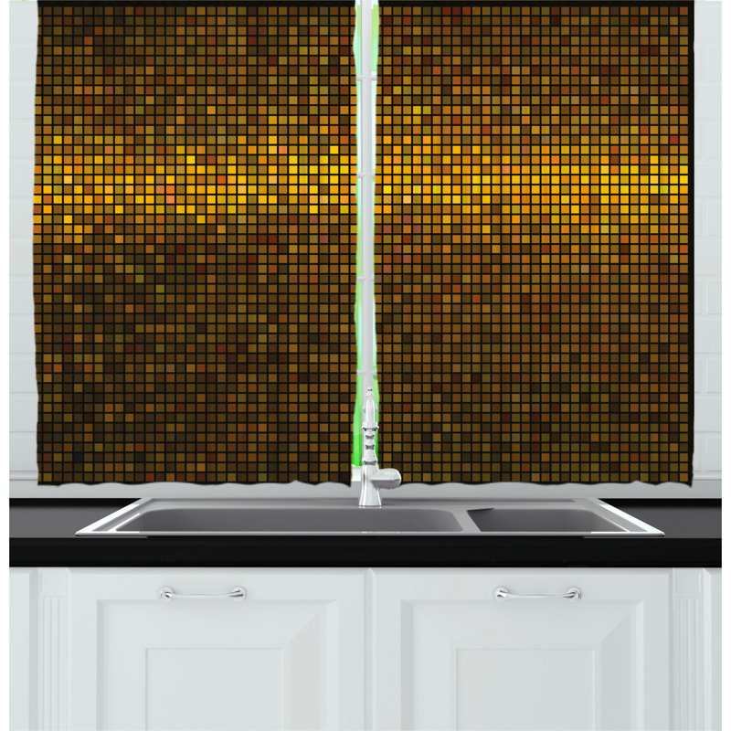 Geometric Pointed Kitchen Curtain