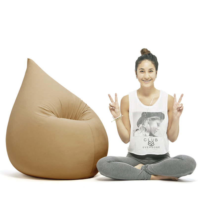 Elly Refillable Bean Bag Chair, Sand
