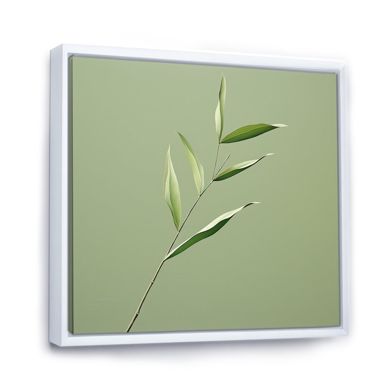 Simplicité dans les feuilles de sauge II, Cadre flottant blanc, H 24 po x l 24 po x P 1 po