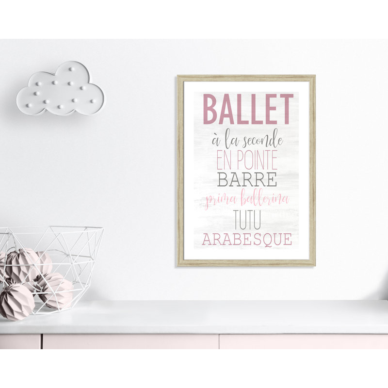 Ballet toute la journée 2, H 36,5 po x l 26,5 po x P 0,63 po, Encadrement beige