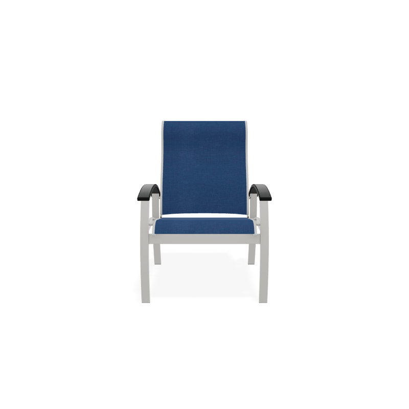 Chaise de patio Askar, Graphite classique, Cobalt 35D Sunbrella®, Neige texturée