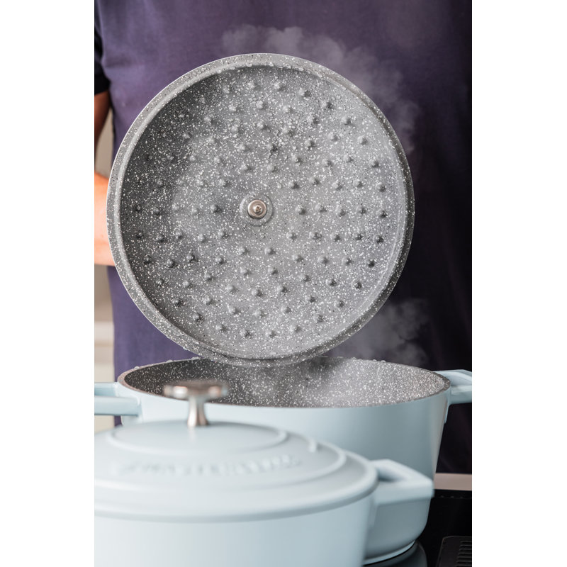 MasterClass Cast Aluminum Round Casserole, 33cm / 4L, Blue Sky