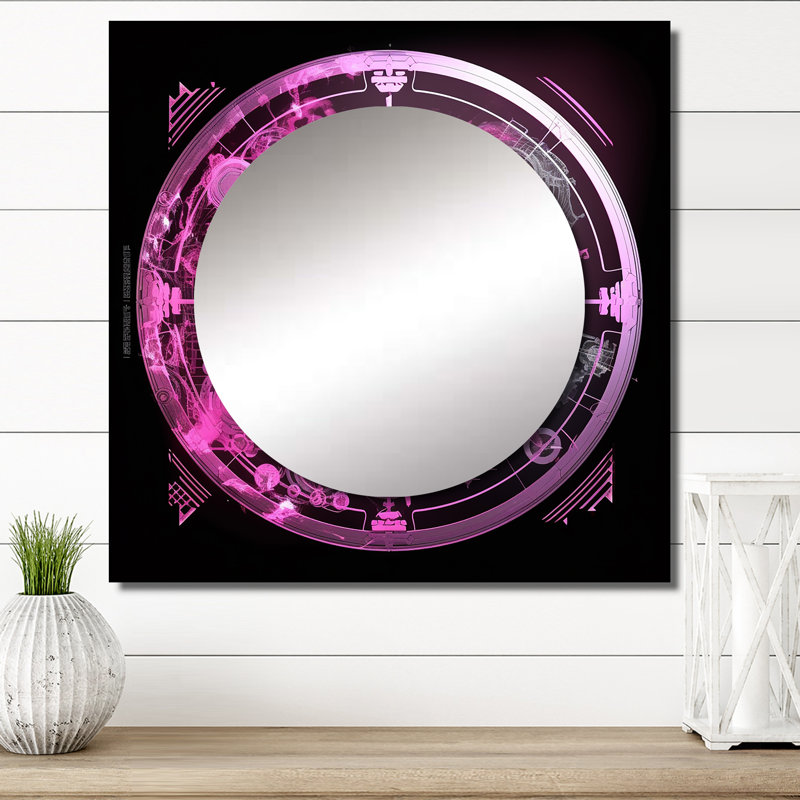 Troisième œil chakra mystique cercle VI - Christianisme carré miroir mural pour chambre à coucher, 23 po x 23 po