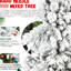 Arbre de Noël floqué de 5 pi, 250 lumières à DEL blanc chaud, 518 pointes d'aiguille corsées et dures, système de branches articulées, finition du support, branches complètes, assemblage rapide,