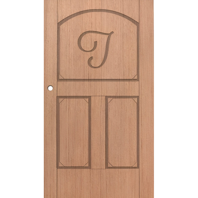 Porte standard à panneaux en bois brut, 36 po x 80 po, À droite