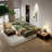 62.99"Green Cat Scratch Skin Down Foldable Detachable Adjustable Sleeper Sofa Bed With Cushions-120143115