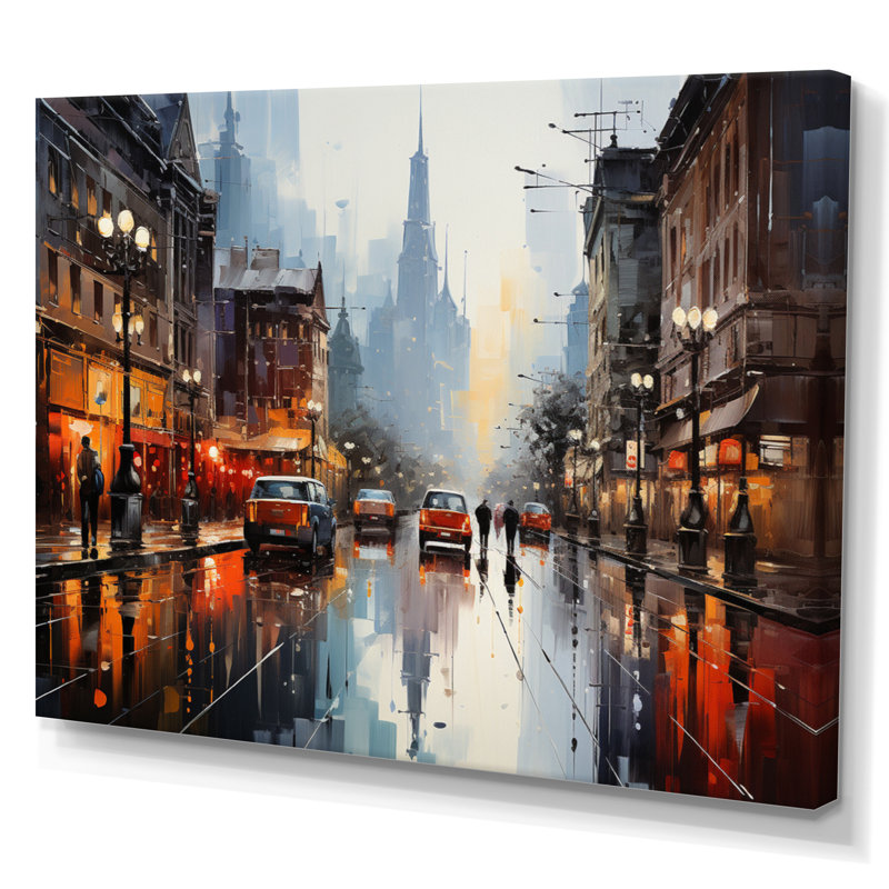 Danemark, paysage urbain symphonie I sur toile, H 16 po x l 32 po x P 1 po, Toile tendue