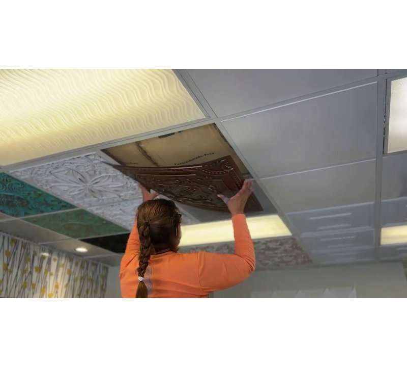 Graphite Gold 24'' Square PVC Ceiling Tile