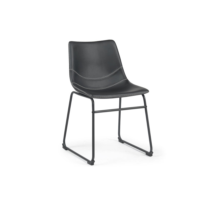 Ray Set of 4 PU Leather Dining Chairs, Black