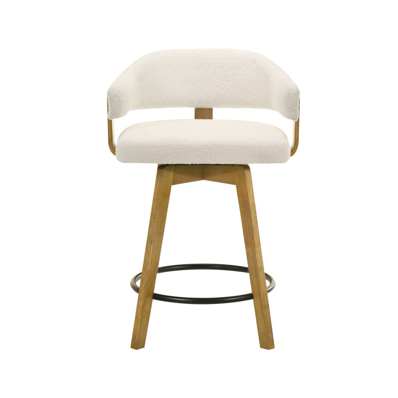 Tabouret de bar à hauteur de comptoir en bois naturel Callah, Tabouret de comptoir (siège d'une hauteur de 26 p, 1