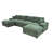 134" Cloud Sectional Couch U-Shaped Chaise With Ottoman,Modern Corduroy Deep-Seat Upholstered Modular Cloud Sofa With 2 Pillows For Living Room-1605400563