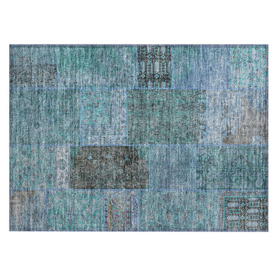 Mannan Washable Patchwork Indoor / Outdoor Rug