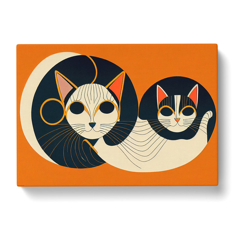 Deco Cats Vol.2 - Wrapped Canvas Print, 35cm H x 50cm W x 3cm D