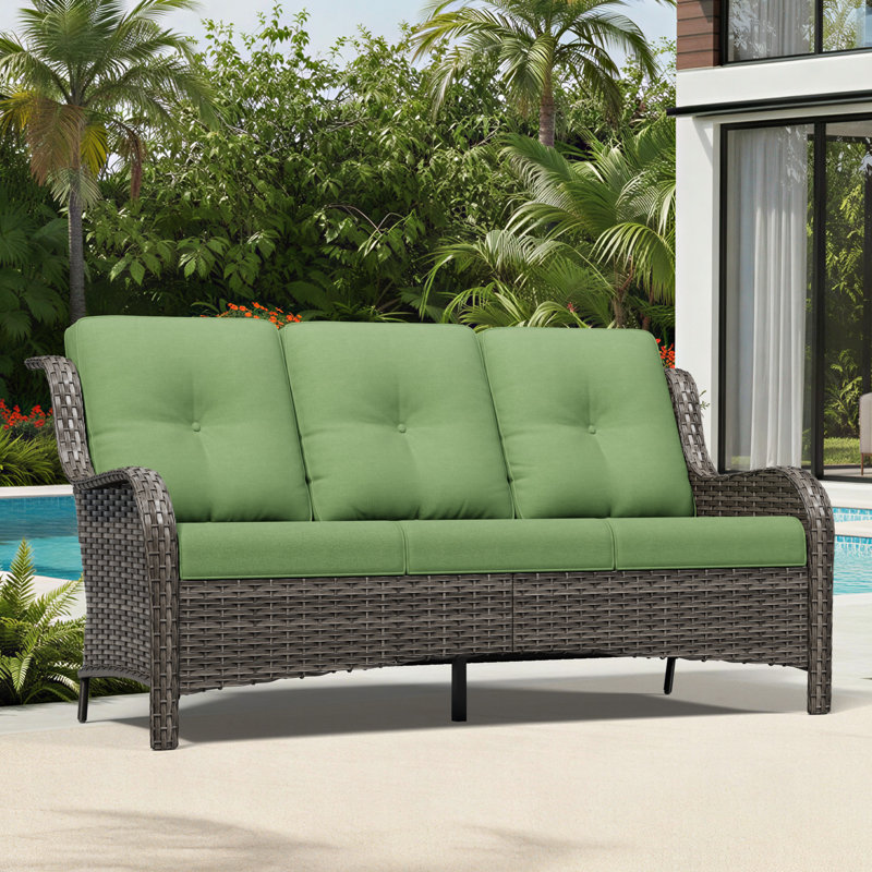 73'' Wide Straight Patio Sofa, Green