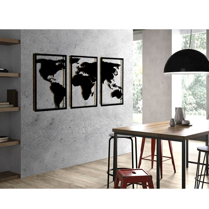 Tryptyk Industrial Cities & Countries Wall Decor on Metal