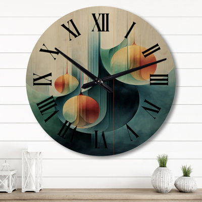 Horloge murale géométrique géométrique en bois