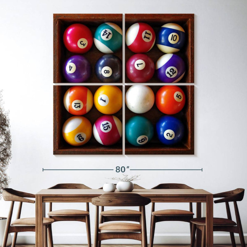 Ensemble de boules de billard Senne, H 74 po x l 74 po
