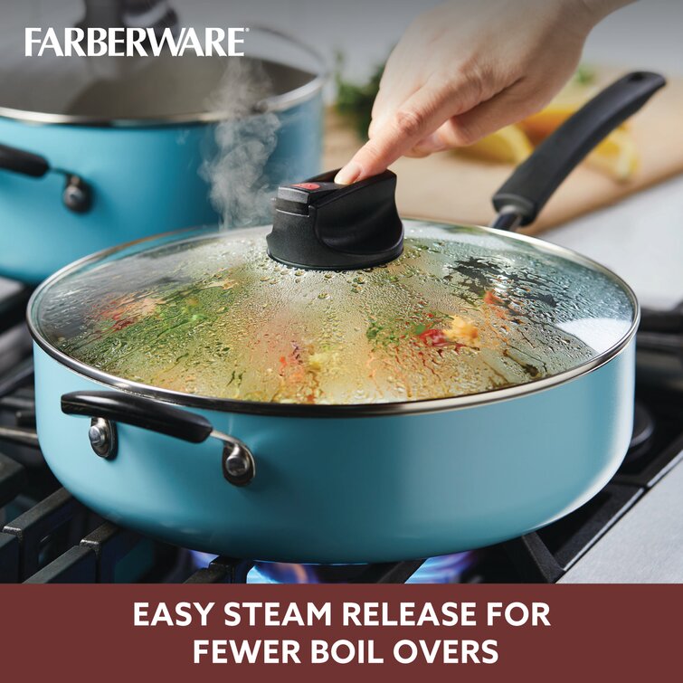 Farberware Aluminum 6-Quart Nonstick Straining Saucepot