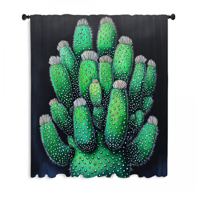 Rideaux de fenêtre cactus, occultant et voilages - 1 panneau