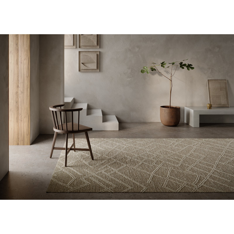 Wendell Beige Abstract Wool Rectangular Rug 2' x 4'