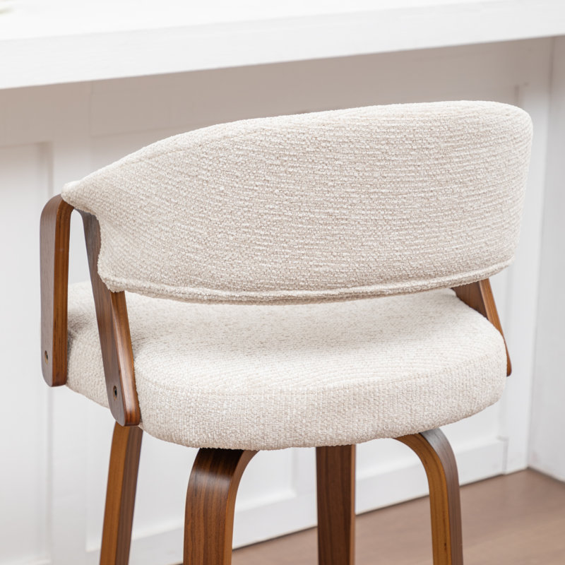 Providence Upholstered Swivel Counter Stool, Beige