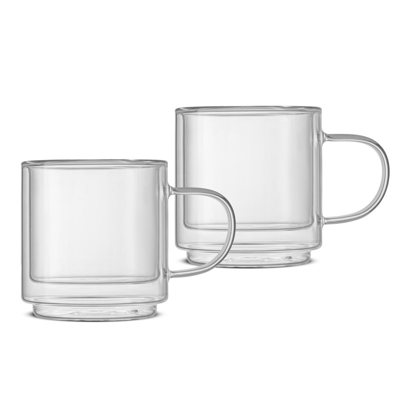 Haven Stackable Double Wall Glass Mugs