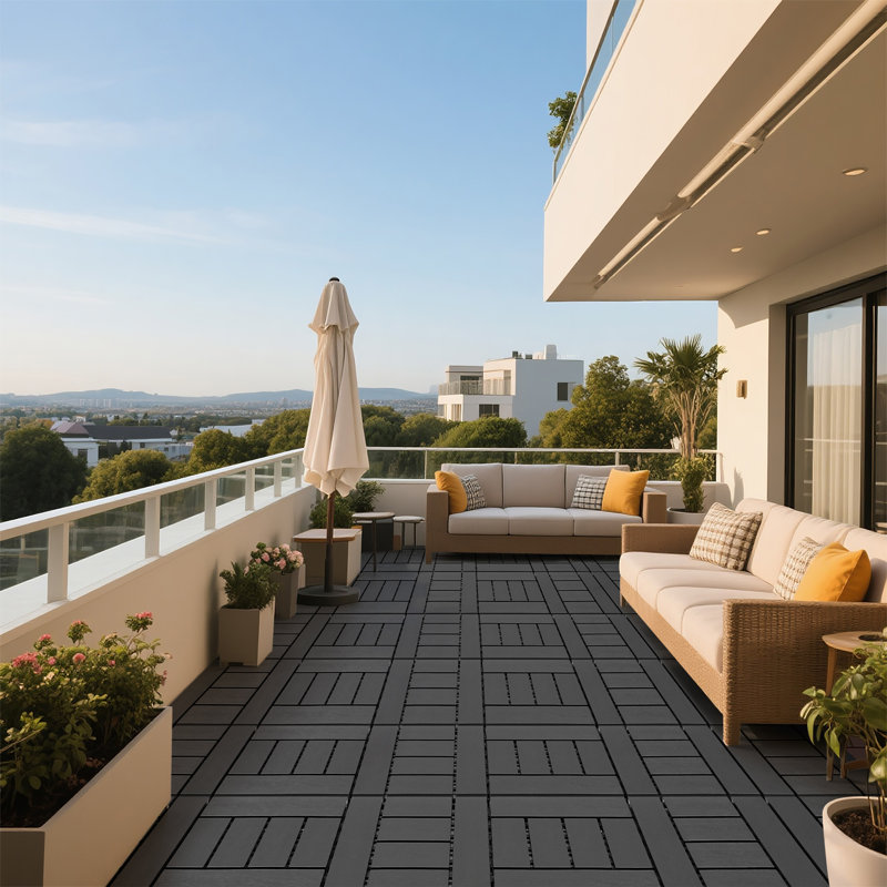 Carreaux de terrasse en plastique emboîtables, Gris